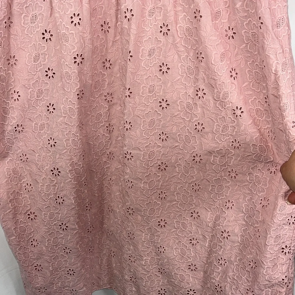 Cynthia Steffe sleeveless eyelet dress blush pink Sz L